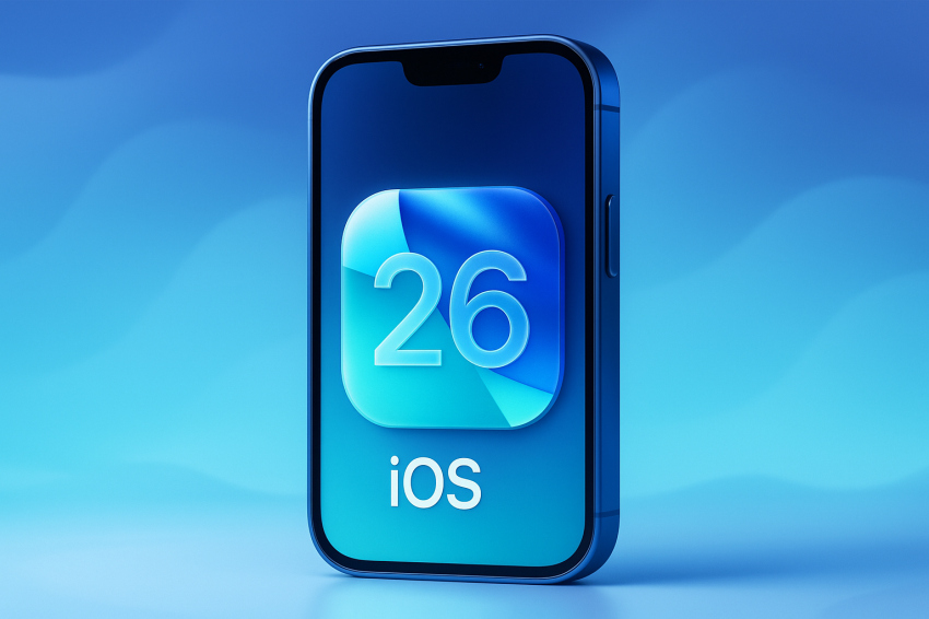 نمایش سه‌بعدی آیفون با آی او اس ۲۶ – طراحی Liquid Glass و قابلیت‌های جدید Apple Intelligence در iOS 26